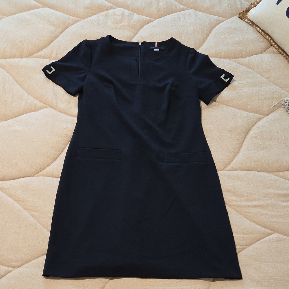 Tommy Hilfiger Navy Short Sleeve Mini Dress